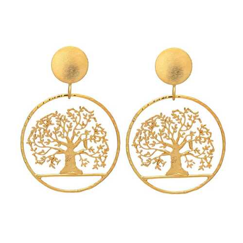 gold plated designer tree earring set