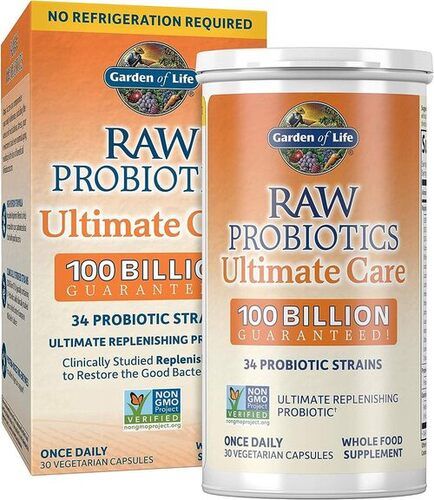 Garden of LifeRaw Probiotics - 100 Billion CFU, Shelf Stable, 30 Capsules