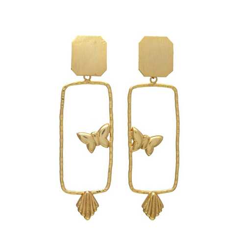 butterfly rectangular earring set