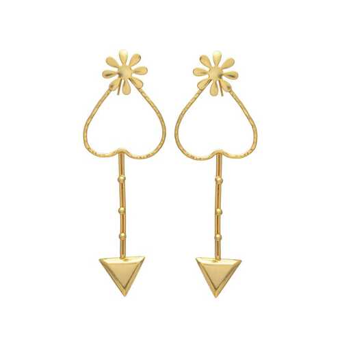 Designer love and arrow dangle earring set