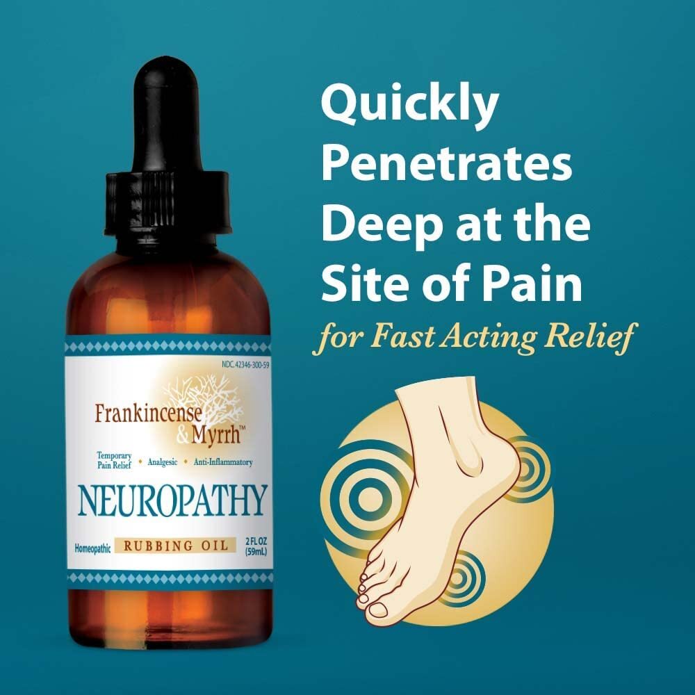 Frankincense & Myrrh Neuropathy Rubbing Oil, Foot Pain Relief 2 ounce