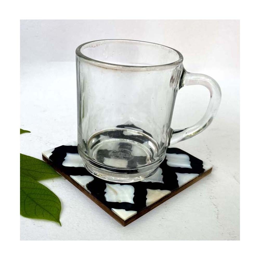 Handmade Mother Of Pearl Inlay Tea Coaster Set For Home Use