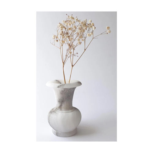 Handmade And Customized Marble Small And Unique Flower Vase - Color: White