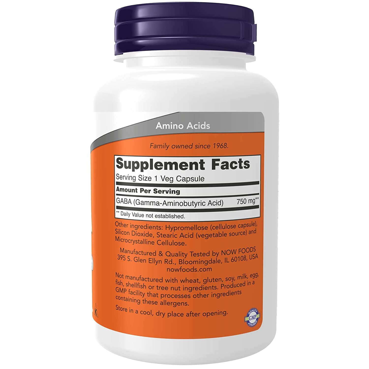 NOW Foods Gaba 750mg, 100 Vcaps