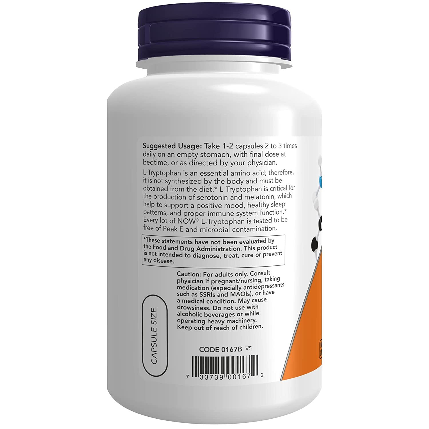 NOW Foods L-Tryptophan 500mg, 120 Vcaps