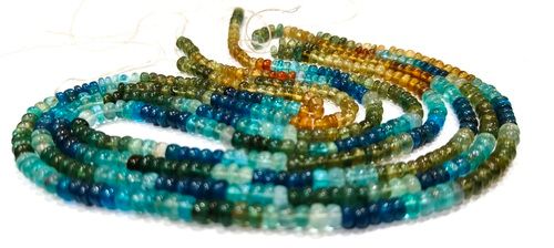 Natural Multi Apatite Rondelle Plain 4-5mm Beads Strand 14 inches long