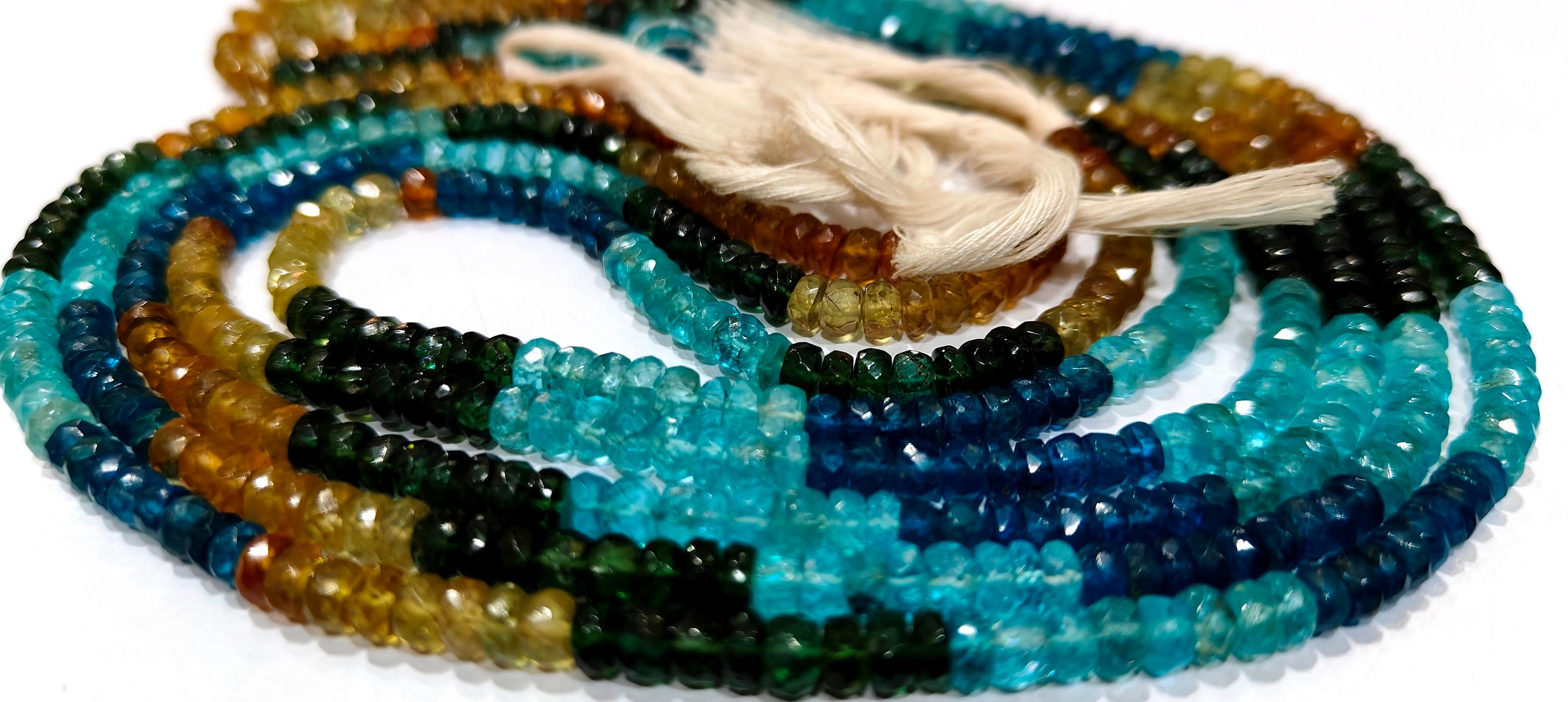 Natural Multi Apatite Rondelle Faceted 4-5mm Beads Strand 14 inches long