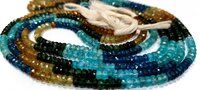 Natural Multi Apatite Rondelle Faceted 4-5mm Beads Strand 14 inches long