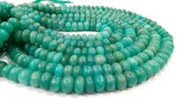 Natural Peruvian Blue Amazonite Rondelle Plain 8-9mm Beads Sold Per Strand 8'' long