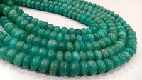 Natural Peruvian Blue Amazonite Rondelle Plain 8-9mm Beads Sold Per Strand 8'' long