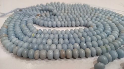 Natural Angelite Rondelle Plain 8mm Beads Sold Per Strand 8 Inches Long