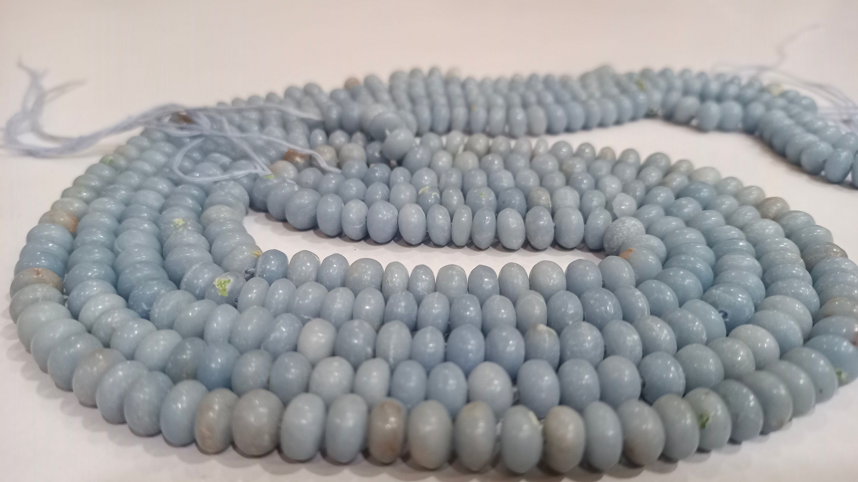 Natural Angelite Rondelle Plain 8mm Beads Sold Per Strand 8 Inches Long