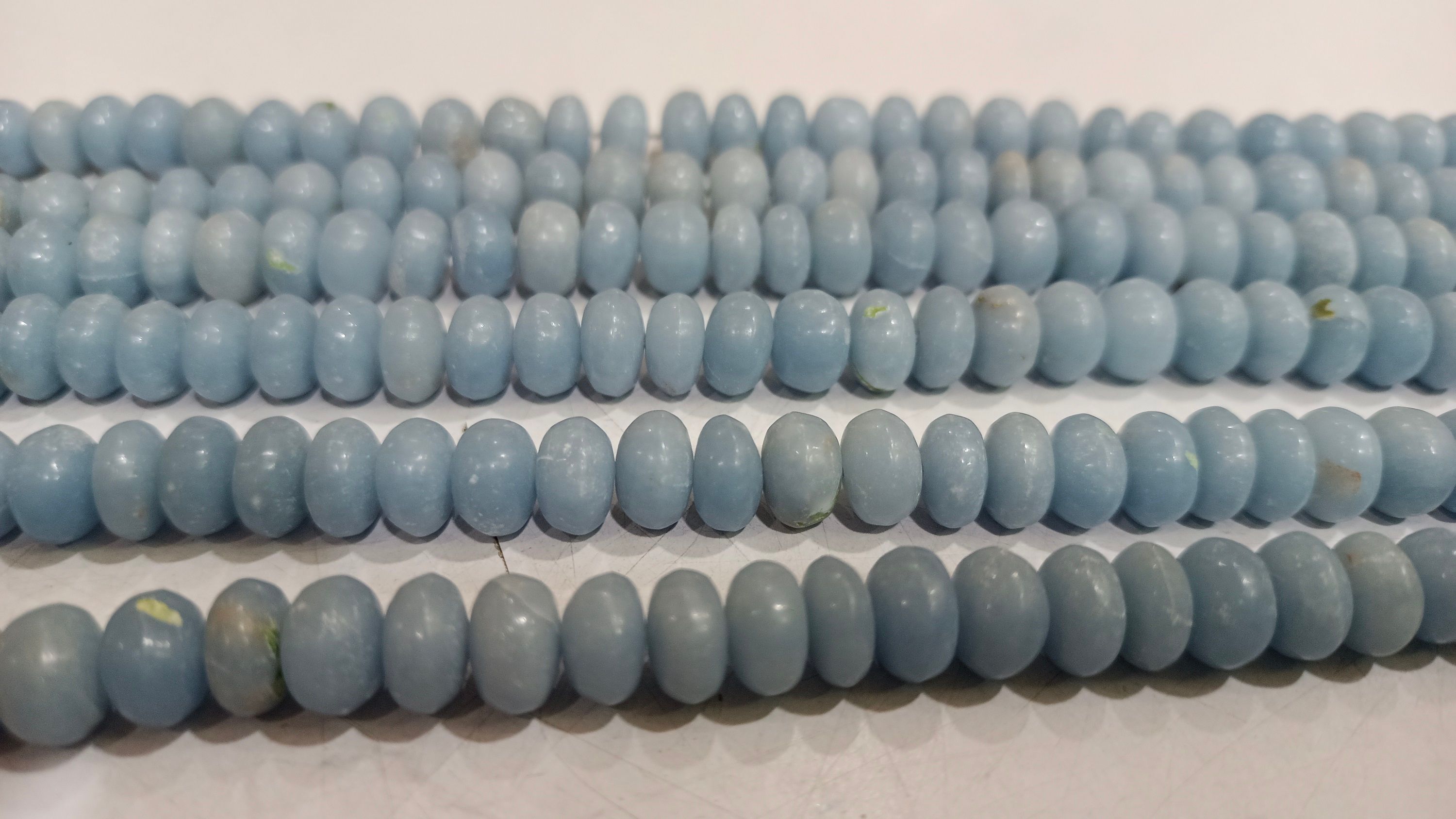 Natural Angelite Rondelle Plain 8mm Beads Sold Per Strand 8 Inches Long