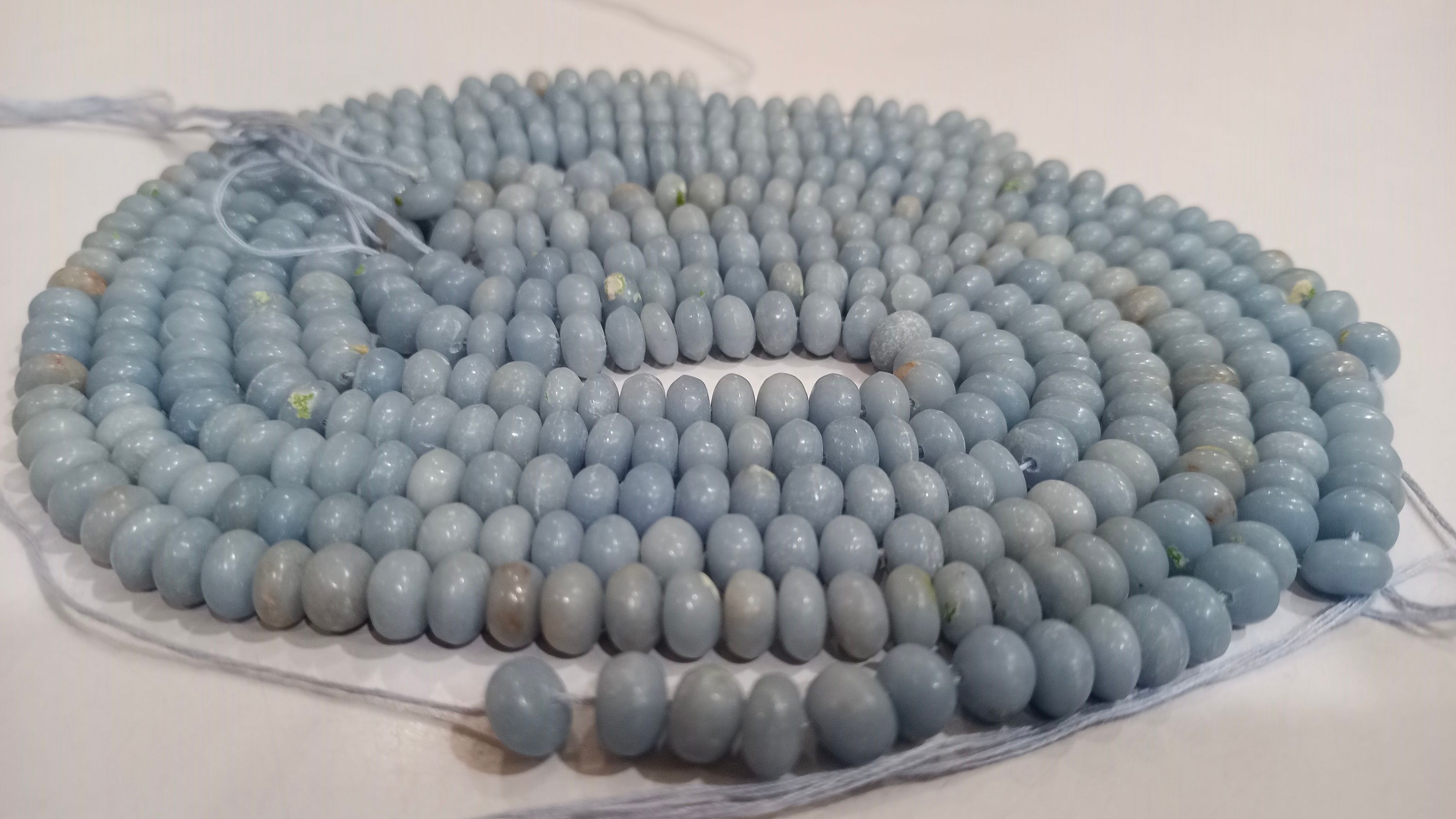 Natural Angelite Rondelle Plain 8mm Beads Sold Per Strand 8 Inches Long