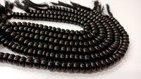 Natural Gemstone Black Obsidian Rondelle Plain Beads Sold Per Strand 8''Long