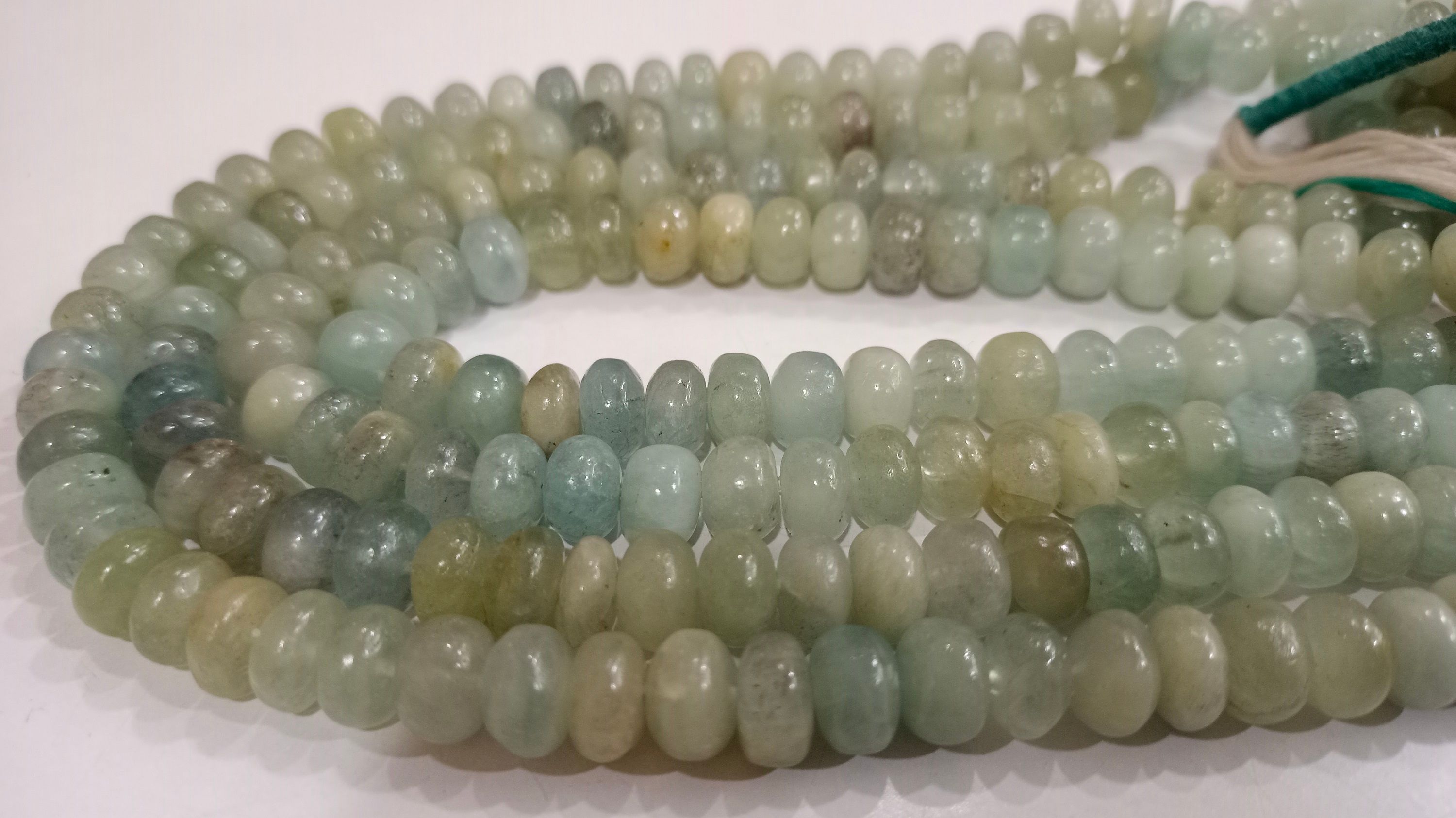 Natural Blue Aquamarine Rondelle Plain 8mm Beads Sold Per Strand 8'' Long