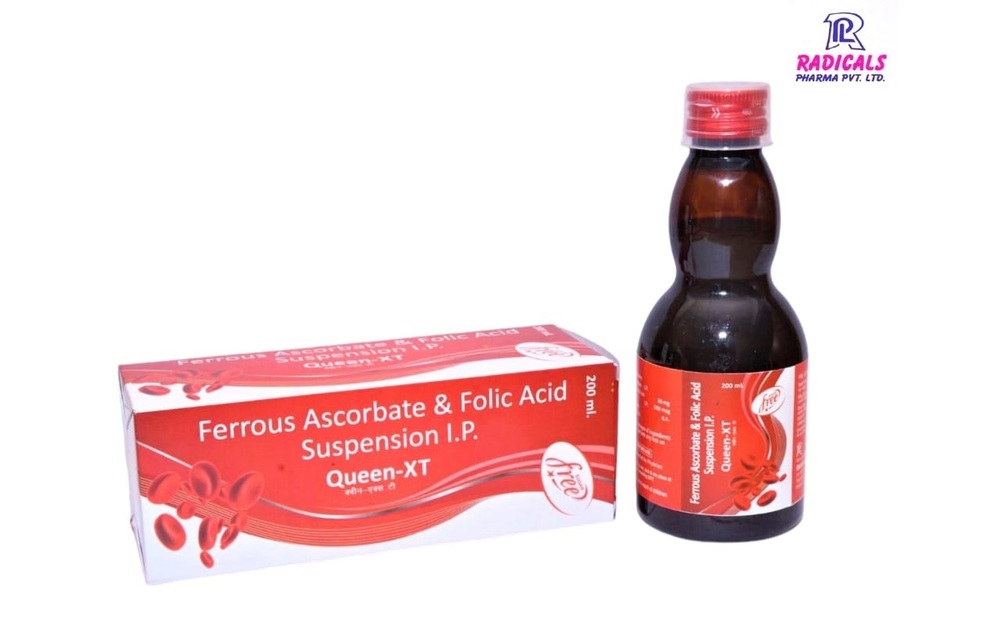 Ferrous Ascorbate & Folic Acid Suspension - 200 ml Liquid | Dosage as per Doctor Prescription, Store in Cool & Dry Place