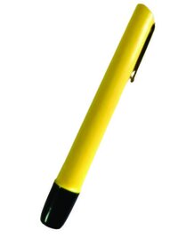 Led Pocket Flashlight - Plastic, 5x13x4 Cm, Silver And Yellow | Lightweight Design, Battery Powered, Up To 5 Hours Runtime