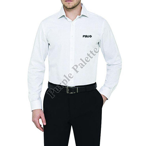 White Polyster Full Sleeve Shirt