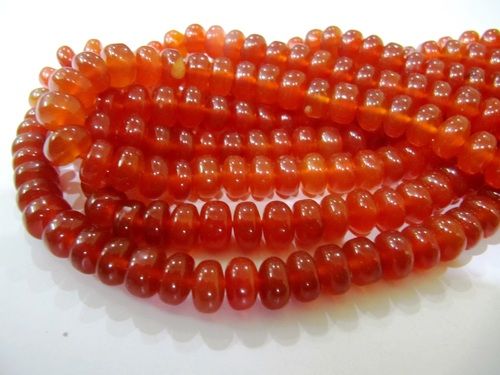 Natural Carnelian Rondelle Plain 8mm Beads Sold Per Strand 8'' Long