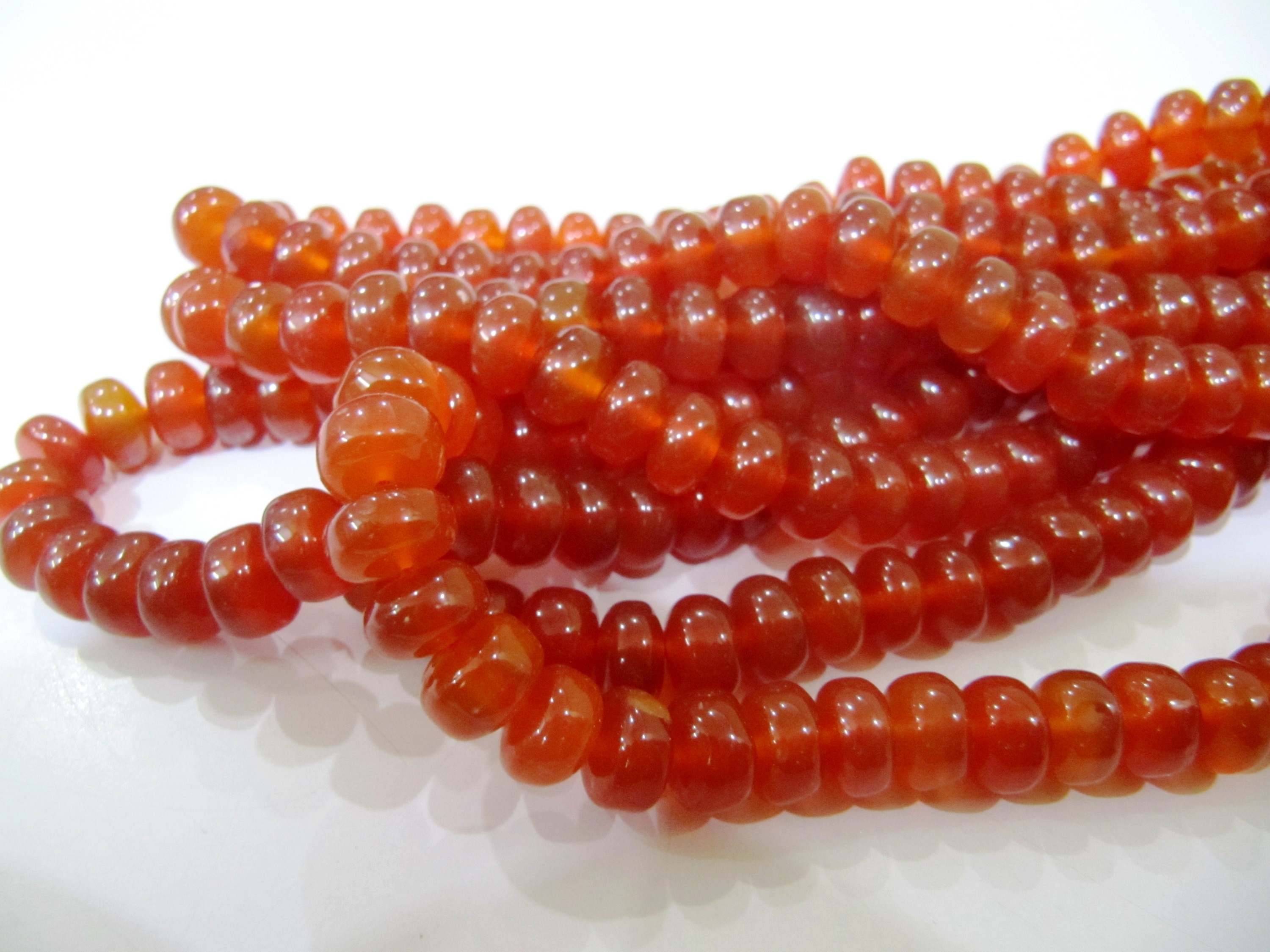 Natural Carnelian Rondelle Plain 8mm Beads Sold Per Strand 8'' Long