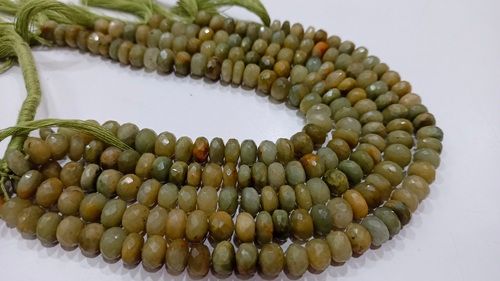 Natural Cat's Eye Rondelle Faceted 8mm Beads Sold Per Strand 8'' long