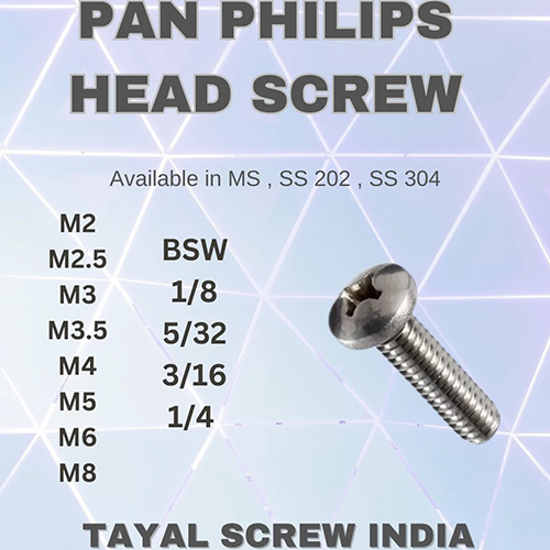 Pan Philips Head Screw - Color: Silver