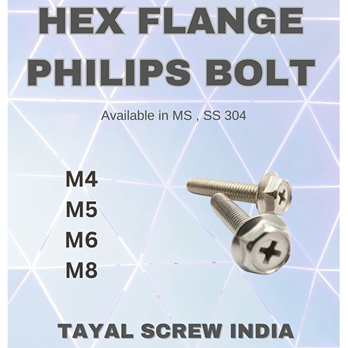Hex Flange Philips Bolt - Color: Silver