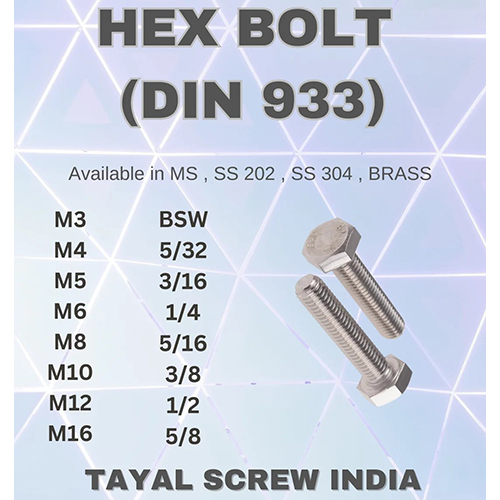 Hex Bolt Din 933