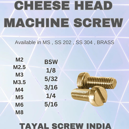Cheese Head Machine Screw - Color: Golden