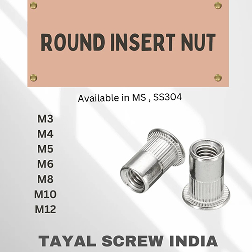 Round Insert Nut - Color: Silver
