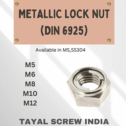 Metallic Lock Nut Din 6925 - Color: Silver