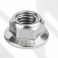 Metal Lock Flange Nut Din 6927 - Powder Coated, All Sizes | Silver Finish For Industrial Use, Robust And Durable Design