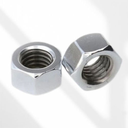 Hex Nut - Powder Coated, All Sizes Available | Silver Finish for Industrial Use