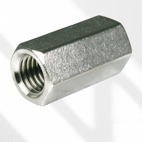 Hex Coupling Nut - Silver | All Sizes, Powder Coated Finish, Industrial Usage