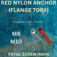Red Nylon Anchor Flange Torx - Application: Industrial