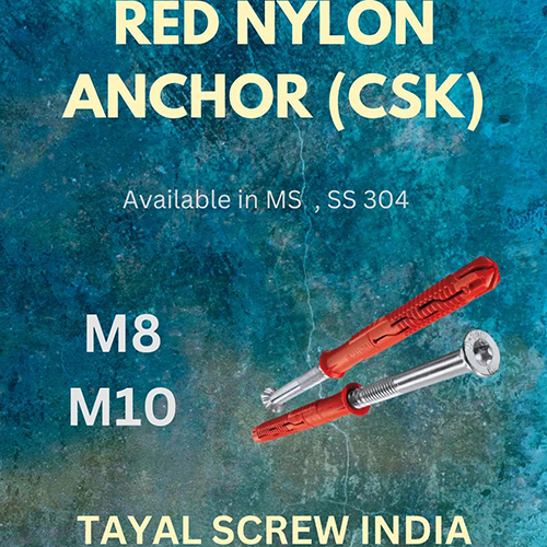 Red Nylon Anchor Csk - Application: Industrial