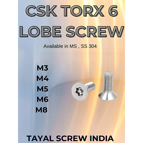 CSK Torx 6 Lobe Screw