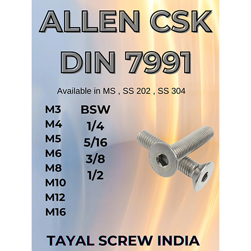 Allen Csk Din 7991 - Application: Industrial