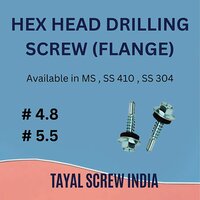 Hex Head Drilling Screw Flange - Color: Silver