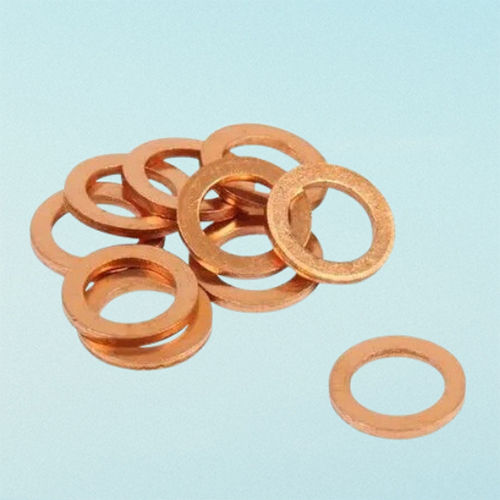 Copper Washer - All Sizes, Round Shape | Metal Coated Finish for Industrial Applications