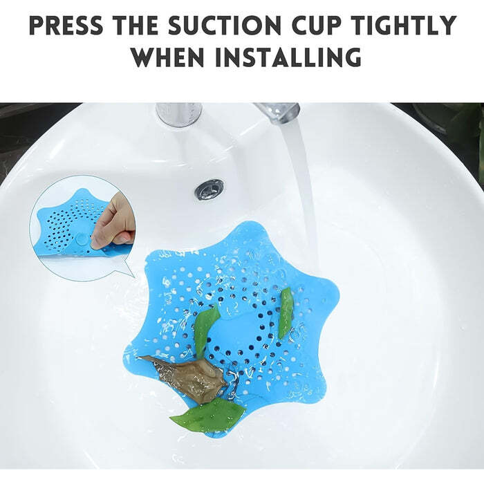 STAR SHAPE SUCTION CUP KITCHEN BATHROOM SINK DRAIN STRAINER HAIR STOPPER FILTER
