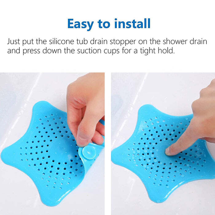 STAR SHAPE SUCTION CUP KITCHEN BATHROOM SINK DRAIN STRAINER HAIR STOPPER FILTER