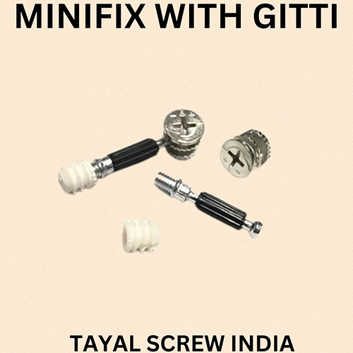 Minifix With Gitti - Silver Stainless Steel, All Size | Industrial Application for Versatile Use in Manufacturing and Assembly