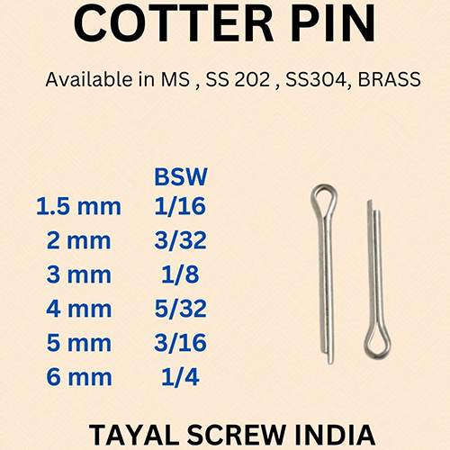 Cotter Pin - Application: Industrial