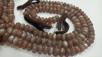 Natural Chocolate Moonstone Rondelle Faceted 8 to 9mm Beads per strand 10'' Long