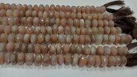 Natural Chocolate Moonstone Rondelle Faceted 8 to 9mm Beads per strand 10'' Long