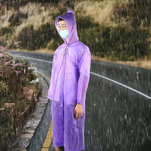 WATERPROOF REUSABLE RAIN PONCHO FOR WOMEN MEN ADULT KIDS OUTDOOR TRAVELING EVA MATERIAL RAINCOAT