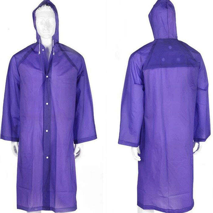 WATERPROOF REUSABLE RAIN PONCHO FOR WOMEN MEN ADULT KIDS OUTDOOR TRAVELING EVA MATERIAL RAINCOAT
