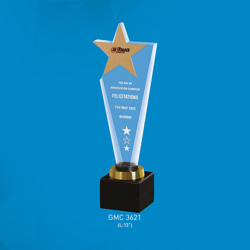 Ahuja Acrylic pillar star trophy